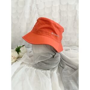 Columbia UNISEX Neon Orange Bucket Hat Small Medium Sun Fishing Hiking Mesh